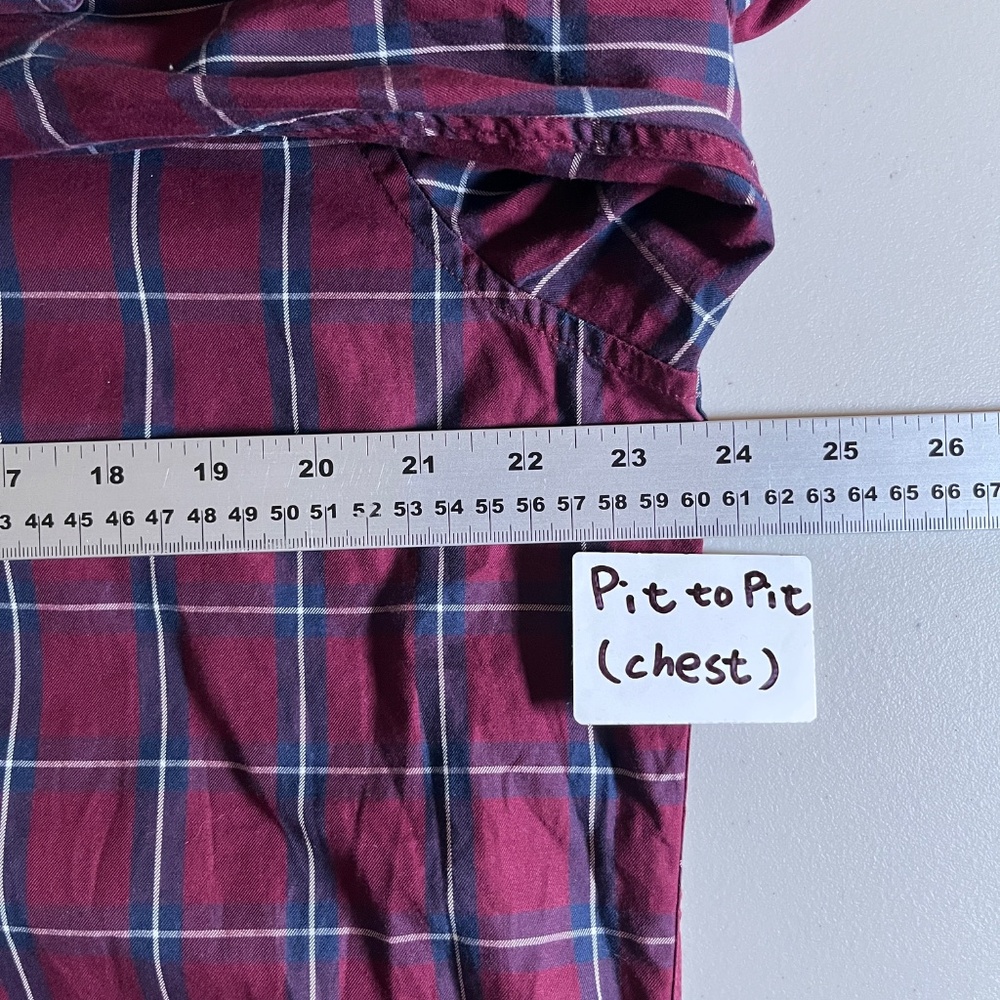 Fred Perry Plaid Cotton Button Down Long Sleeve Shirt - Men's Size XL - Red - Picture 7 of 9